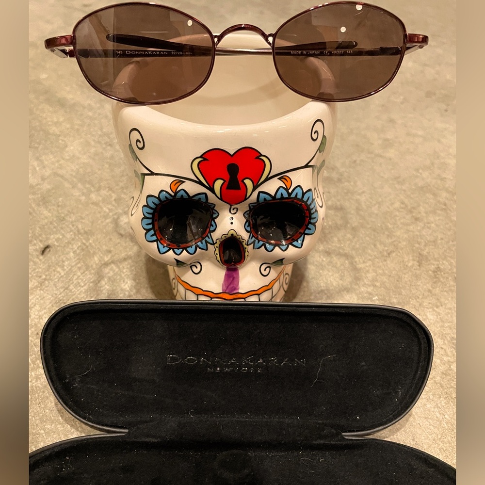 Donna Karan Garnet colored frame Sunglasses - folds flat!
